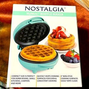Teal mini waffle maker